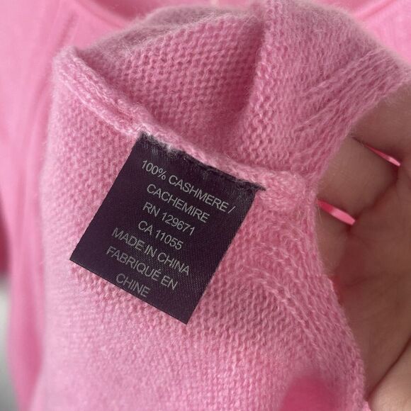 NWT 360 Cashmere Barbie Pink Oversized 100% Cashmere Sweater Size S - Picture 7 of 8